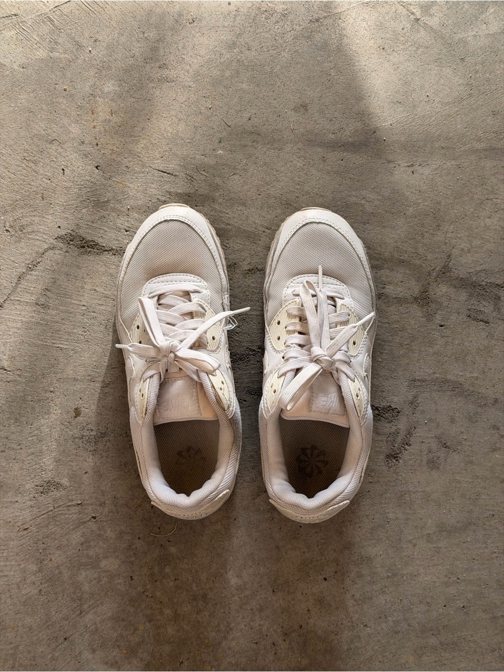 Nike White Mesh & Leather Low-Top Sneakers
